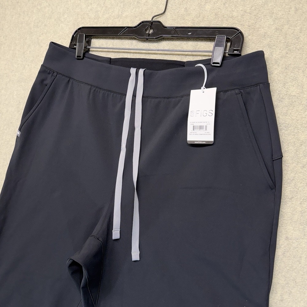 NWT FIGS On-Shift High Waisted ContourKnit Slim Pants XL Black Scrub Joggers‎ - Picture 2 of 11